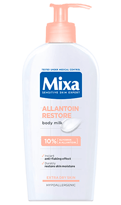 Mixa Allantoin Restore upokojujúce telové mlieko na veľmi suchú pokožku